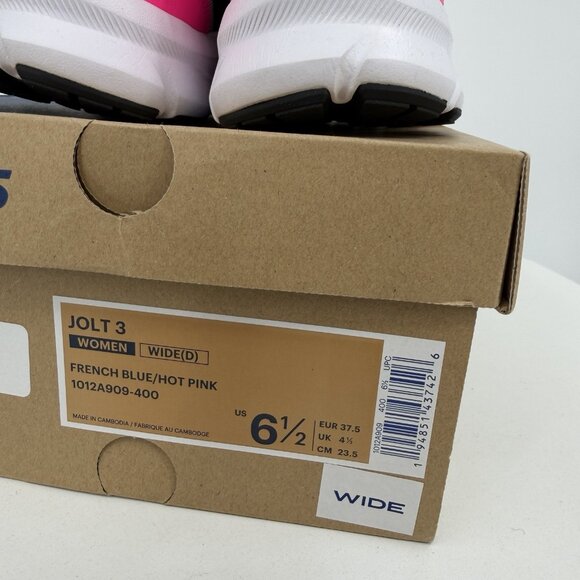 Asics Women's Jolt 3 Running Shoes size 6.5 D WIDE French Blue/Hot Pink 1012A909 - Picture 12 of 12